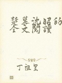 楚慕沈昭的小说全文阅读