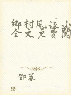 乡村风流小傻子全文免费阅读
