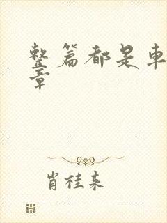 整篇都是车的文章
