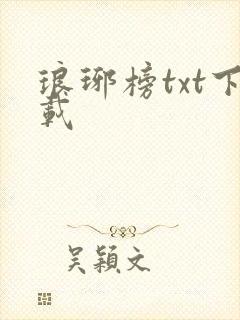 琅琊榜txt下载
