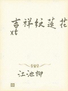 吉祥纹莲花楼txt封面