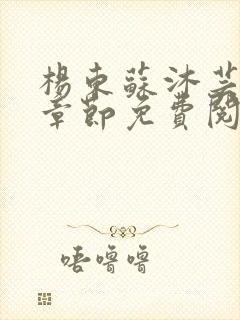 杨东苏沐芸最新章节免费阅读小说