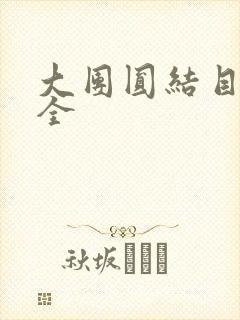 大团圆结目录大全封面