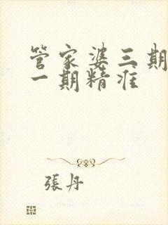 管家婆三期必开一期精准