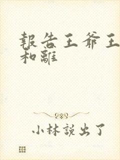 报告王爷王妃要和离