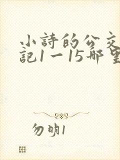 小诗的公交车日记1一15哪里能看
