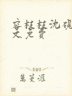 容枝枝沈砚书全文免费封面