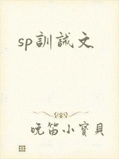 sp训诫文封面