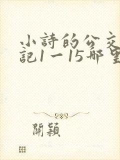小诗的公交车日记1一15哪里能看