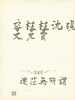 容枝枝沈砚书全文免费