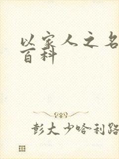 以家人之名百度百科封面