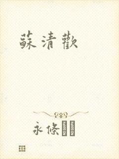 苏清欢封面