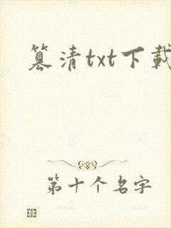 篡清txt下载