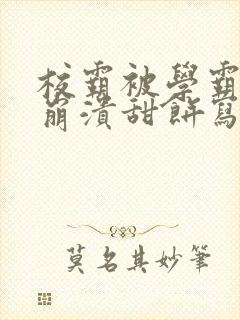 校霸被学霸玩到崩溃甜饼写手