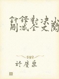 针锋对决小说未删减全文阅读