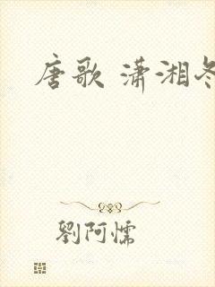 唐歌 潇湘冬儿封面