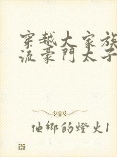 穿越大家族之风流豪门太子爷