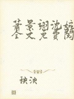 萧景翊沈婉小说全文免费阅读封面