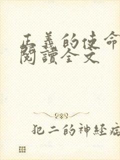 正义的使命免费阅读全文封面