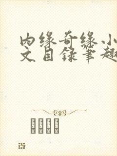 内缘奇缘小说全文目录笔趣阁