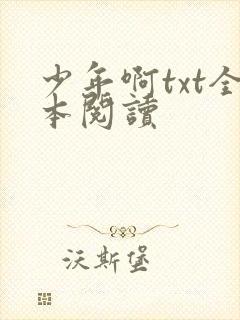 少年啊txt全本阅读