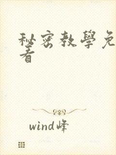 秘密教学免费观看