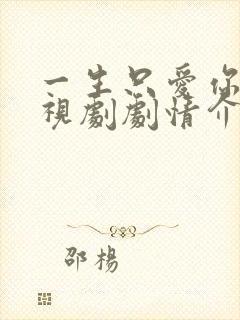 一生只爱你 电视剧剧情介绍