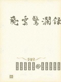 飞云惊澜录