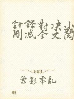 针锋对决小说未删减全文阅读