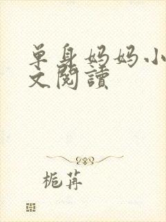 单身妈妈小说全文阅读封面