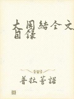 大团结全文阅读目录封面