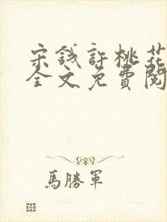 宋钱许桃花小说全文免费阅读