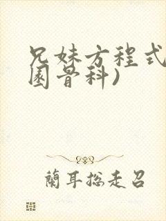 兄妹方程式(校园骨科)