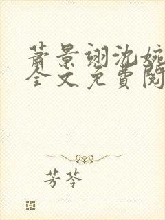 萧景翊沈婉小说全文免费阅读封面