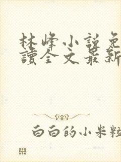林峰小说免费阅读全文最新章节封面