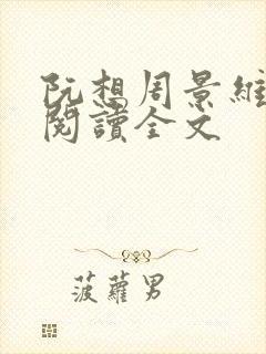 阮想周景维免费阅读全文封面