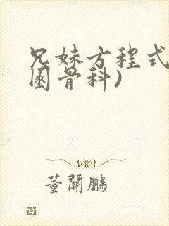 兄妹方程式(校园骨科)