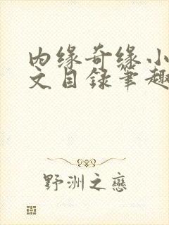 内缘奇缘小说全文目录笔趣阁