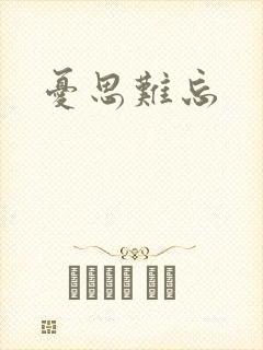 忧思难忘封面