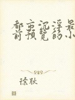 都市沉浮最快超前预览的小说3030