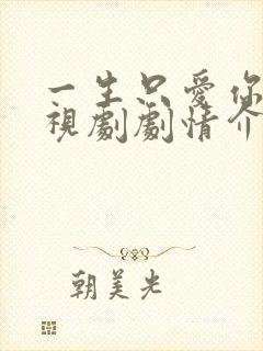 一生只爱你 电视剧剧情介绍