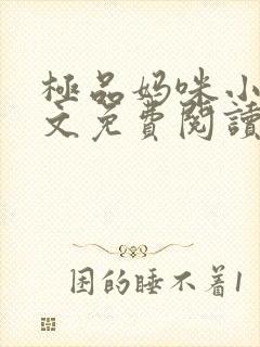 极品妈咪小说全文免费阅读