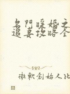 名门暖婚之权爷追妻攻略全文免费阅读