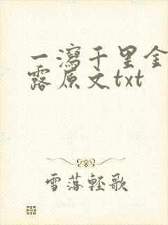 一泻千里金银花露原文txt