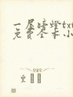 一屋暗灯txt免费全本小说电子书封面
