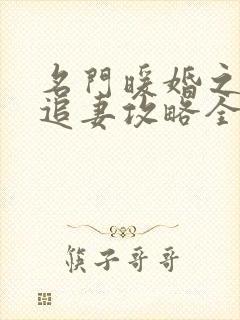名门暖婚之权爷追妻攻略全文免费阅读