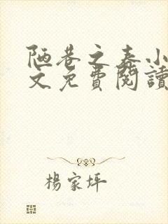 陋巷之春小说全文免费阅读封面