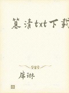 篡清txt下载