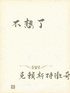 不想了封面