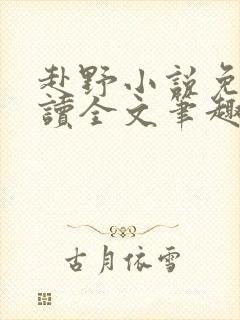 赴野小说免费阅读全文笔趣阁